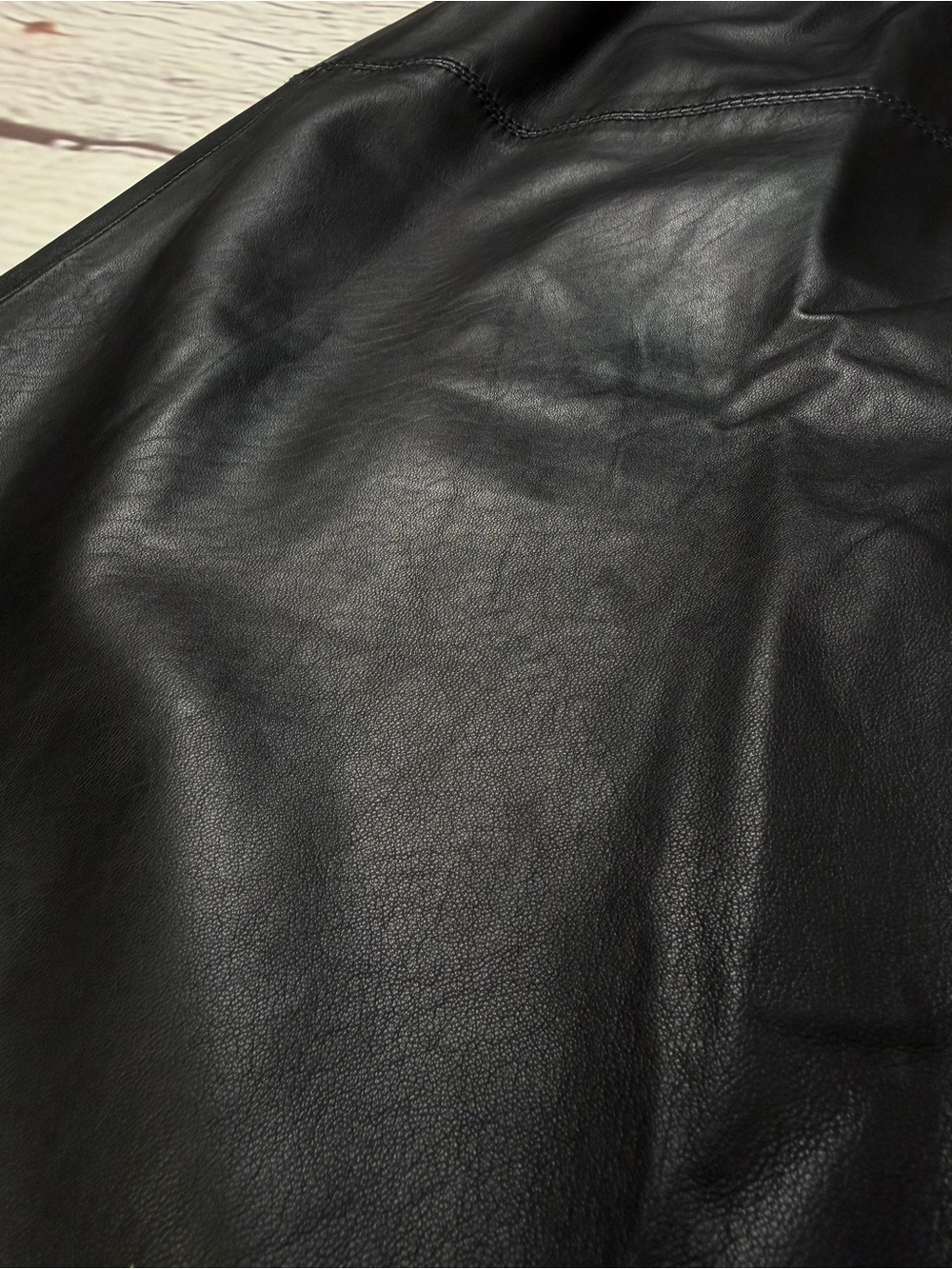 MARCO PIERGUIDI black classic soft genuine leather wrap skirt, size 44 - Picture 9 of 15